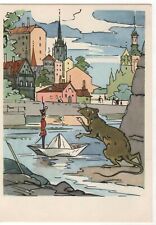 1963 Fairy Tale by Andersen Steadfast Tin Soldier & RAT ART RUSSIAN POSTCARD Old