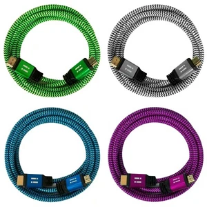 1m 2m 3m 5m 10m HDMI Kabel Nylon 3D 4K TV FullHD 2160p UHD 1080p Lan DTS OLED TV - Bild 1 von 6