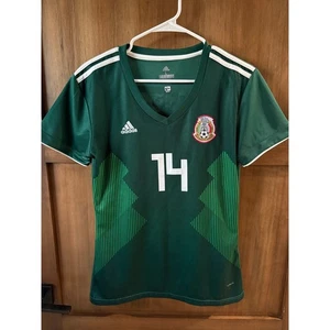 Adidas Women’s Mexico National Team Jersey Green White Stripes Large Fitted 14 - Picture 1 of 9