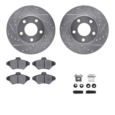 For Ford Mustang 94-98 Brake Kit Drilled & Slotted Front Brake Kit w Performance - Imagem 1 de 3