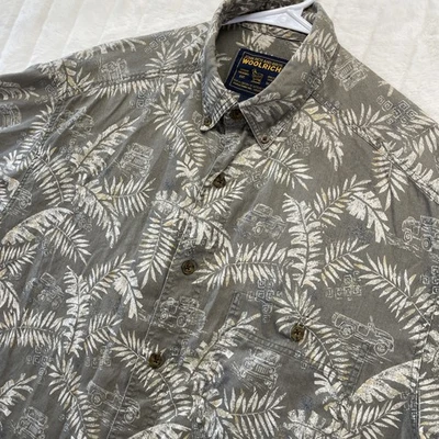 Camisa John Rich Bros De Colección Woolrich Jeep Floral Campamento Hawaiano Abotonada Para Hombres LT Foto 1 de 4