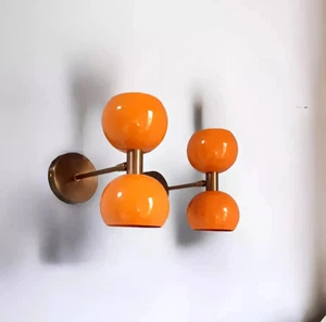 1950's Mid Century Brass Italian Diabolo Wall Sconce Fixture Lamps - Picture 1 of 7