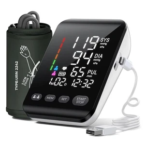 Blood Pressure Monitor Blutdruckmessgerät Oberarm mit Hochauflösende LED-Anzeige - Bild 1 von 6