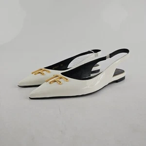 TOM FORD Blanco Charol Pisos Nuevo Talla 36 EE. UU. 6 - Imagen 1 de 11