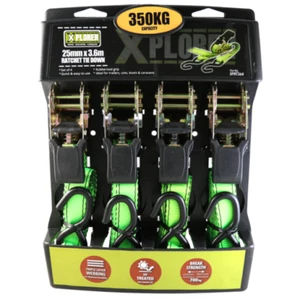 Xplorer 4 Piece Ratchet Tie Downs 25mm x 3.6m - XPRT364 - Picture 1 of 1