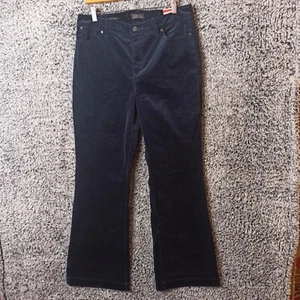 Talbots Corduroy Flare Pants Women 14 Black Flawless Five Pock Leg High Rise NEW - Picture 1 of 11