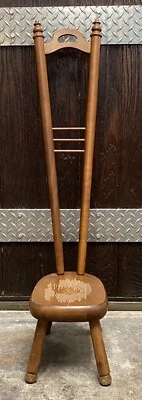 Antique High Back Tell City Maple Stool Step Country Home Decor Plant stand - Image 1 of 4