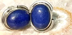 925 Silber Ohrringe Ohrstecker Giorgio Martello mit Natur Lapislazuli 13 x 10 mm - Bild 1 von 5