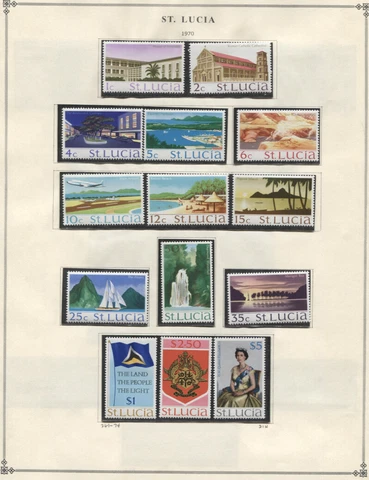 St. Lucia #229//871 MNH/Mint CV$202.65 1968-1986 Collection on Album Pages Cover