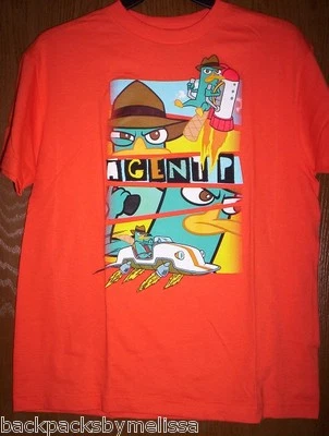 Camiseta Disney Phineas and Ferb Niño 8 NUEVA Camiseta Naranja Top Agente P PERRY NUEVA CON ETIQUETAS Foto 1 de 2