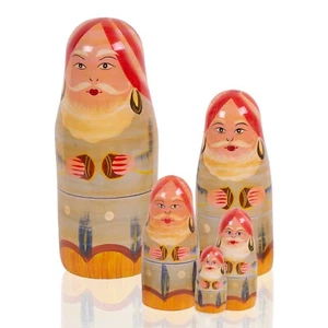 Wooden Russian Bishop Nesting Doll Set with 5 Dolls for Home Display - Picture 1 of 3