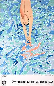David HOCKNEY large poster Swimming Pool Diver Splash 1972 Pop Art vintage repro