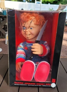 Bride of Chucky Talking Animated Chucky Doll Spirit Halloween 24" Doll Spencer's - Picture 1 of 12