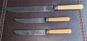 Vintage Marshall Fields Edelstahl Knochengriff Messer England 12,5" & 8" - Bild 1 von 15