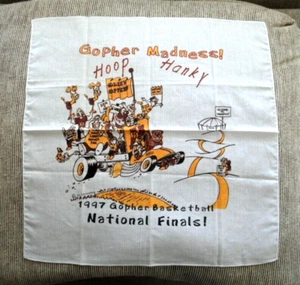 orig. 1997 University of MINNESOTA GOLDEN GOPHERS *Hoop Hanky* from FINAL FOUR - Picture 1 of 5