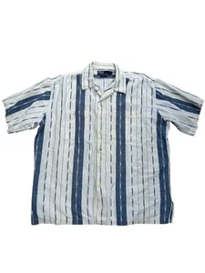 Polo Ralph Lauren Shirt Mens XL 100% Cotton Button Up Pockets Striped Linen Like - Picture 1 of 7