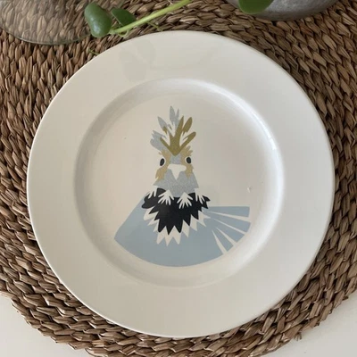 Placa de pájaro única IKEA Rumania RARA DIFÍCIL DE ENCONTRAR 8 3/8” 18691 20-1 blanco azul verde Foto 1 de 3