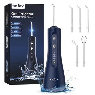 SEJOY Munddusche Kabellos Zahnreinigung Wasser Flosser Mit 5 Modi Oral Irrigator
