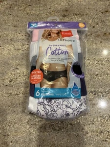 Paquete de 6 hipsters elásticos de algodón Hanes para mujer talla grande/7 - Imagen 1 de 2