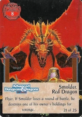 Smolder, Red Dragon 21/25 - 1st Edition Spellfire CCG TSR, Inc. 1994 - Immagine 1 di 4