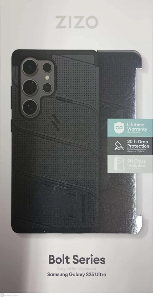 ZIZO BOLT Bundle Samsung S25 Ultra Case with Tempered Glass - Black