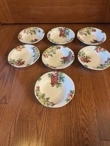 Royal Doulton Vintage Grape TC 1193 Dessert Bowls - Set of 7 - Picture 1 of 5