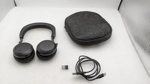 Jabra Evolve2 75 USB-C UC - Black Wireless Headset w/ USB LINK Dongle FREE S/H - Afbeelding 1 van 10