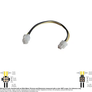 Cable Internal DC Power Supply ATX P4 12V Extension 4-pin 12" 18AWG - Picture 1 of 3