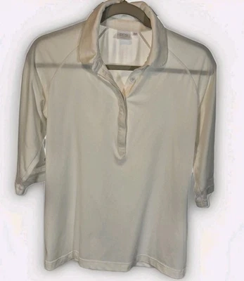 Camisa de golfe feminina Ping Sensor branca fria 1/4 botão 6 - Imagem 1 de 4