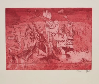 Horst Janssen /Farbradierung/1983 /oder aber Vergessenes./signiert/100 Exemplare - Bild 1 von 4