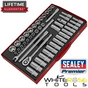 Sealey Socket Set 46pc 1/2"Sq Drive 6pt WallDrive® - Metric Premier - Picture 1 of 8