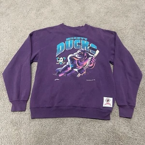 Vintage 90’s Nutmeg Mills Mighty Ducks NHL Purple Sweatshirt Men’s Size XL 1994 - Bild 1 von 9