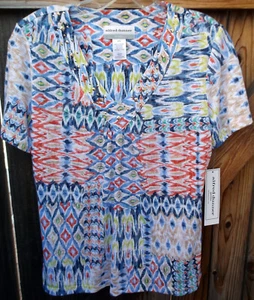 NWT 🦋💥ALFRED DUNNER Petite💥🦋 CLASSICS Embellished Print Top Stretch PS - Picture 1 of 4