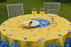 Tischdecke Provence 180 cm rund gelb aus Frankreich pflegeleicht und bügelfrei