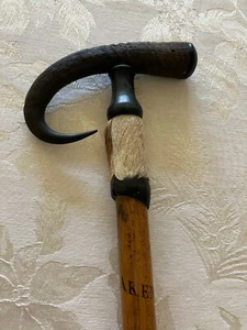 Bastón de andar Interlaken vintage Suiza cuerno - casco - esconder 35 3/4" - Imagen 1 de 24