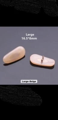 2pc Semi Soft Vinyl Crimp On Nose Pads 16mm Fit Ray Ban Ferrari Sunglasses - Image 1 of 4