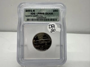 2001 S Clad North Carolina ICG PR69 DCAM DB1-20 - Picture 1 of 4
