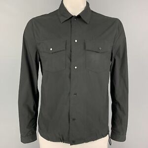 TEN C Size L Black Cotton Polyester Patch Pocket Campus Jacket