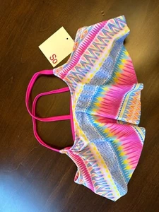 Girls SO NWT Multicolored bathing suit top - Picture 1 of 3
