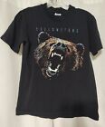 Vintage Single Stitch Yellowstone Grizzly Bear T-shirt Młodzieżowy Duży 100% bawełna 