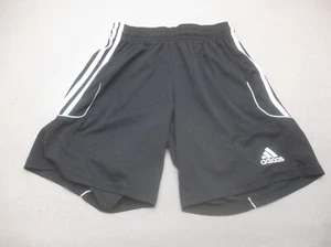 ADIDAS CLIMALITE Size M Boys Black Stretch Waist Training Running Shorts 529 - Picture 1 of 9