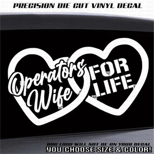Calcomanía de vinilo Orgullosa esposa del operador pegatina vida feliz mimada equipo pesado EE. UU. - Imagen 1 de 4