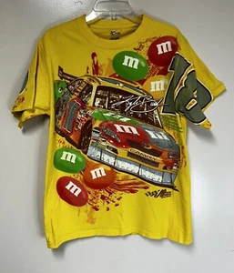 Nascar Kyle Busch M&M Shirt Mens Med Yellow All Over Print Double Sided Racing - Picture 1 of 10