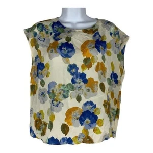 Blusa sin mangas floral de seda Broadway & Broome para mujer talla pequeña multicolor - Imagen 1 de 7