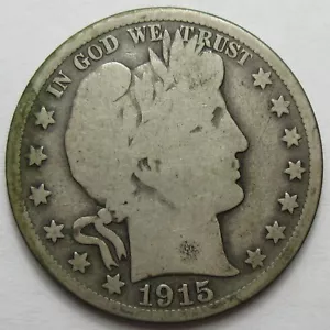 Medio dólar de peluquero de plata 1915-D -en muy buen estado- (#117a) - Imagen 1 de 2