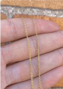 14K Gold Filled Cable Link 17" Necklace Everyday Kids Youth Cadena Oro Laminado - Picture 1 of 8