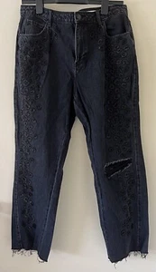 SASS AND BIDE cheetah print embellished jeans Size 32 Washed Black - Picture 1 of 12