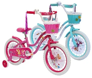 16" Adjustable Girl Kids Bike with Training Wheels, Basket & Bell Gift Bicycle - Picture 1 of 8