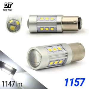 2 x 1157 50W Chip Alta Potencia LED Blanco Señal de Giro Frontal Bombillas - Imagen 1 de 12