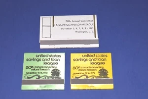 70th & 80th Anniversary United States Saving & Loan Matchbook Unstruck 1972 1982 - Picture 1 of 9